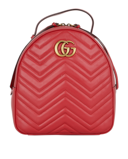 GG Marmont Backpack, Leather, Red, 001998, DB, 2*